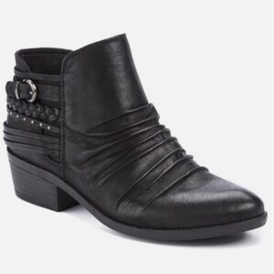 BARETRAP WESTERN GUENNA ALMOND TOE BRAIDED BUCKLE ANKLE BOOTS BLACK SIZE 9